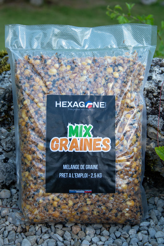 Sachet de mélange de graines cuites Hexagone, 2,5 kg, scellé transparent