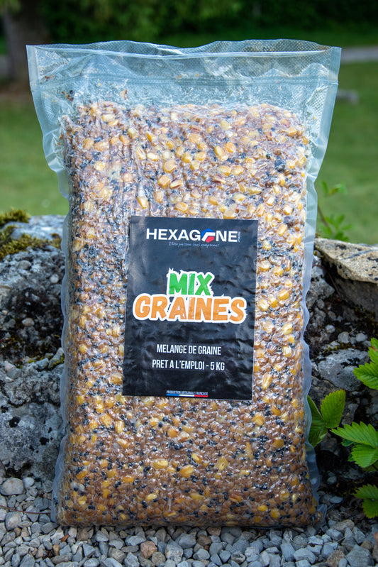 Sachet de mélange de graines cuites Hexagone, 5 kg, scellé transparent