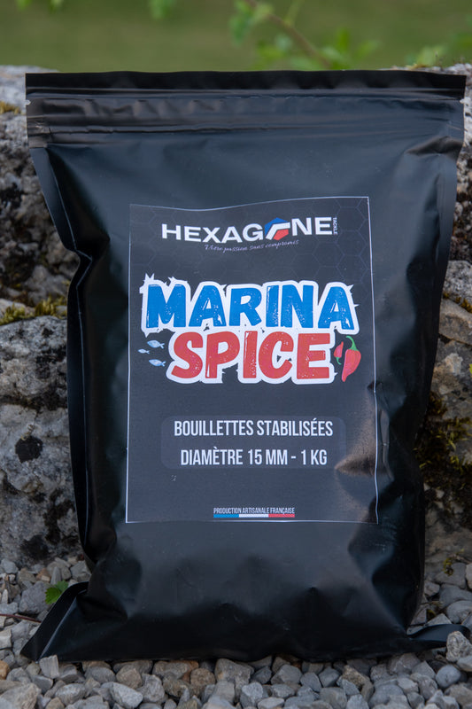 Sachet noir de bouillettes Marina Spice HEXAGONE!, bouillettes stabilisées