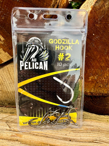 Hameçons Godzilla Hook #2 en blister transparent, 10 pièces