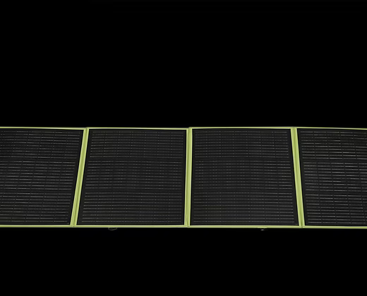 Panneau solaire pliable, cellules photovoltaïques en quatre modules à bordure verte